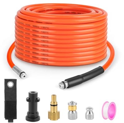 Hogedrukreiniger Afvoerpijp Slang Reinigingsset met Nozzles - 15M, 180Bar