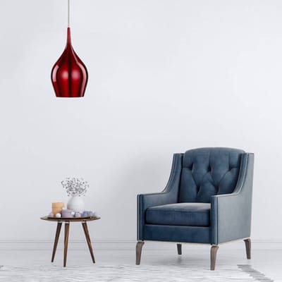 Searchlight Hanglamp Vibrant Ø 12cm, rood
