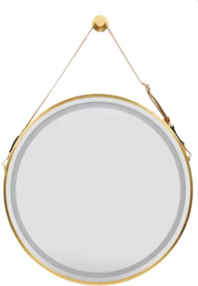 Ronde spiegel Valora - Met verlichting - 80cm - Voor Badkamer, Make-up & Wandmontage - Dimbaar licht met voorruitverluchting - Goud