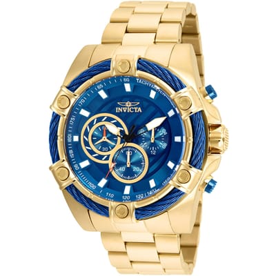 Invicta Bolt 25516 Heren Horloge - Quartz Uurwerk - Roestvrij Staal met blauwe Wijzerplaat - 52mm