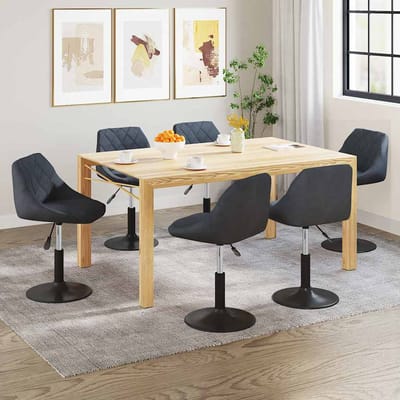 vidaXL - Eetkamerstoelen - draaibaar - 6 - st - fluweel - donkergrijs