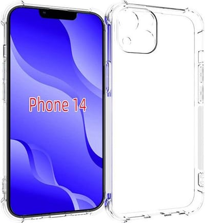 MobyDefend Hoesje - Geschikt voor iPhone 14 - Transparante Shockproof TPU Backcover - Verstevigde Hoeken - Volledig Doorzichtig