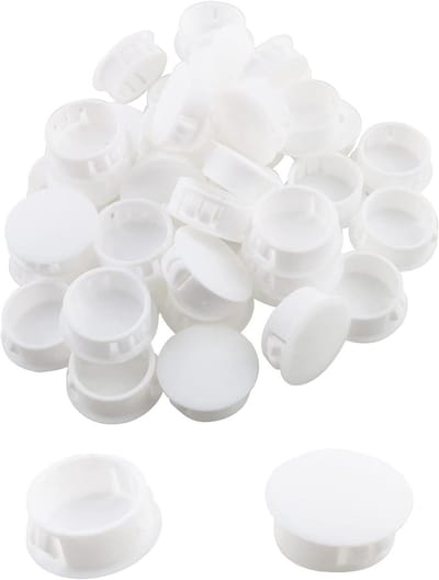 Gat Pluggen - Kunststof Doppen - Gaten Afdekken - Verzonken Type - 25 mm - Wit