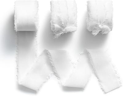 Chiffon lint Wit Cadeaulint Breed Lint Geschikt Chiffonlint voor Bruiloft,Bruidsboeket,Cadeauverpakking,Kerstmis,DIY-Project,Knutselen,2,5 cm x 6,4 m