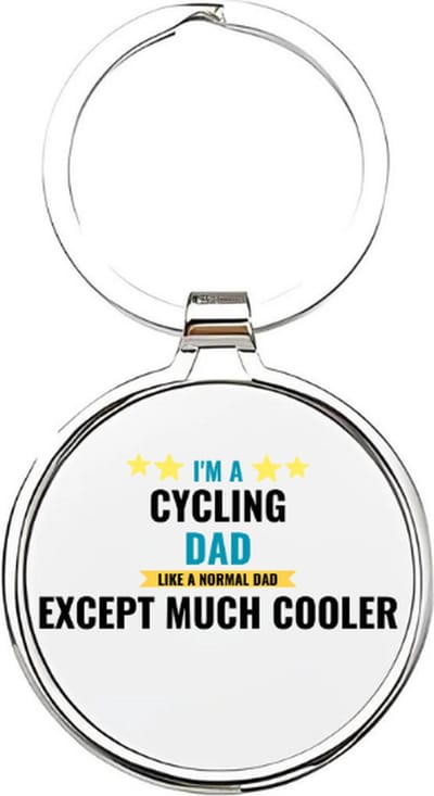 Akyol - im a cycling dad, except much cooler Sleutelhanger - Vader - de leukste vaders - vader sleutelhanger - papa sleutelhanger - sleutelhanger papa - familie sleutelhanger - vaderdag cadeautje - papa cadeau - dad - stiefvader - 4 x 7,5 CM