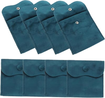 Velours Sieraden Buidel - Opberg Portemonnee - Sieraden Beschermen - Dubbelzijdig Zacht - 10x10cm - Donkergroen
