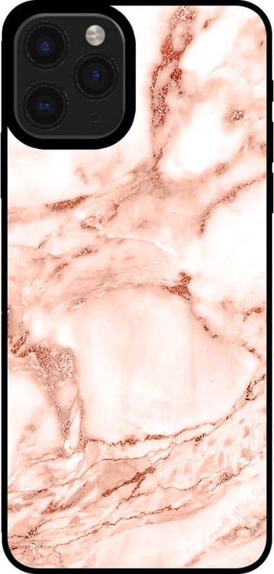 Smartphonica Telefoonhoesje voor iPhone 11 Pro marmer look - backcover marmer hoesje - Wit Rosé Goud geschikt voor iPhone 11 Pro