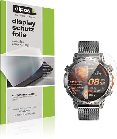 dipos – 6x Matte Beschermfolie geschikt voor NONGAMX 1.7 Zoll Smartwatch | Krasbestendige & antireflecterende Screenprotector Ultra-Thin