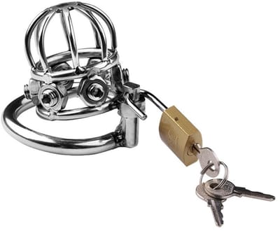 Nooitmeersaai - Peniskooi met hangslot en pinnetjes - Metaal - Zilverkleurig - 40 mm