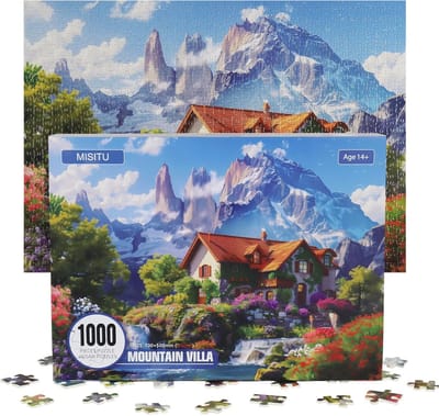 1000 Stukjes Puzzel voor Volwassenen: Adembenemend Berg- en Villalandschap (70x50 cm)