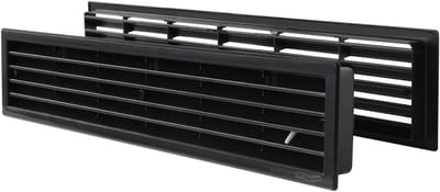 Telescopisch Rooster - Ventilatierooster Deur Rooster - Luchtstroom Reguleren - Met Debietdoseerder - 452 x 90 mm - Zwart