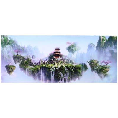PVC Waterdichte Zelfklevende Sky Castle Patroon Aquarium Achtergrond Poster Sticker Vistank