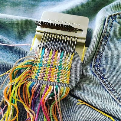 Loom Kit voor Kinderen en Beginners - Creatieve DIY Kunst Gereedschappen, Houten Weefset (10cm, Unisex, Bohemian, Seizoensgebonden)
