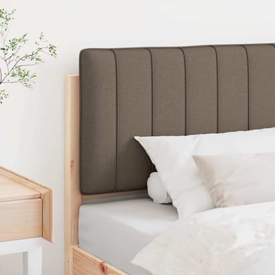 vidaXL - Gestoffeerd - hoofdbord - Bruin - en - Taupe - 90 - cm - Massief - grenenhout