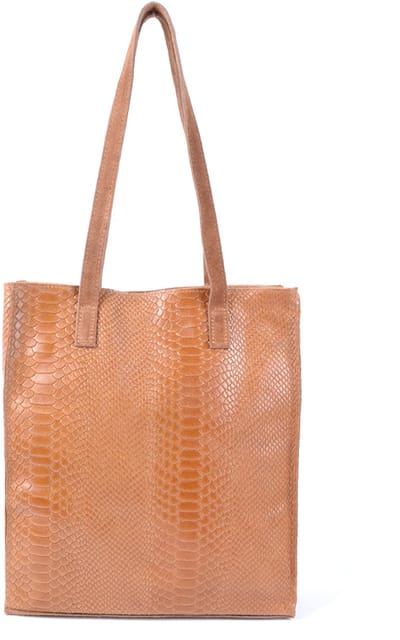 Giuliano lederen shopper Elara - Made in Italy - Cognac