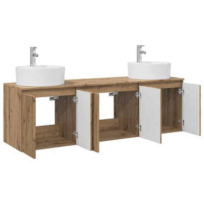 vidaXL - Badkamerkast - set - 3 - st - Artisanaal - eiken - 161,5 - x - 44,5 - x - 82 - cm