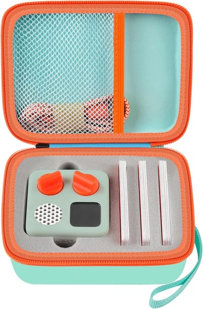 Reisetui compatibel met Yoto Mini - audio- en muziekspeler voor kinderen, houder tas voor kinderluidspreker, speelt audioboekkaarten, Groen, M, Modern