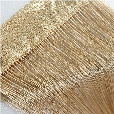 Deurgordijn/wandpaneel met franjes, voor ramen, thuis, terras, slaapkamer, bruiloft, restaurant, ideale ruimteverdeler, decoratieve kwastjes, champagnekleuren, 100 x 200 cm