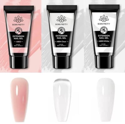 Born Pretty - Polygel - 3x30 ml - Polygel nagels - Polygel Nagels Starterpakket - Polygel kit - Polygel kleuren - Polygel producten - Polygel set - Polygel clear - Polygel roze - Polygel nude - Polygel wit - Polygel tube - Polygel Starters Kit