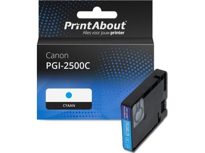 PrintAbout huismerk Inktcartridge PGI-2500C Cyaan Geschikt voor Canon