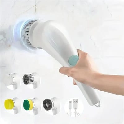 Vijf-in-één Multifunctionele Elektrische Reinigingsborstel voor Badkamer Wassen en Keuken Reinigingsgereedschap 1 Set