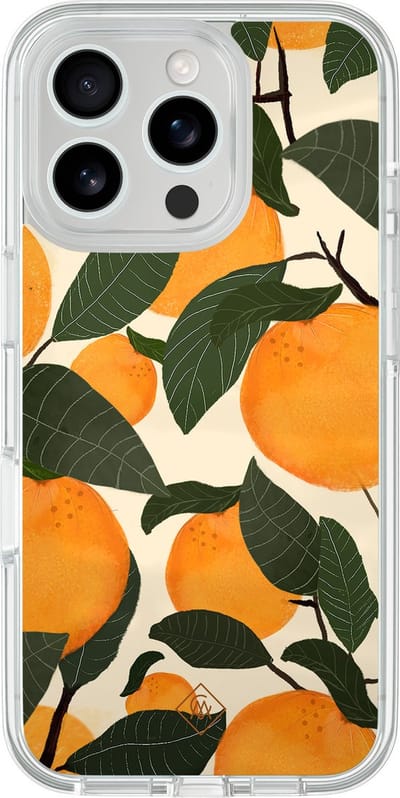 Casimoda® hoesje - Geschikt voor iPhone 16 Pro Max - Oranges - 2-in-1 case - Schokbestendig - Natuur - Verhoogde randen - Multi, Transparant