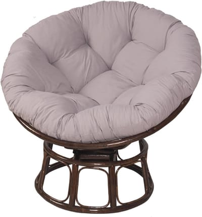 Stoelkussen Rond - Zitkussen Tuinstoel - Comfortabel Ontspannen - Volledig Gevuld Parelkatoen - 70 cm - Grijs