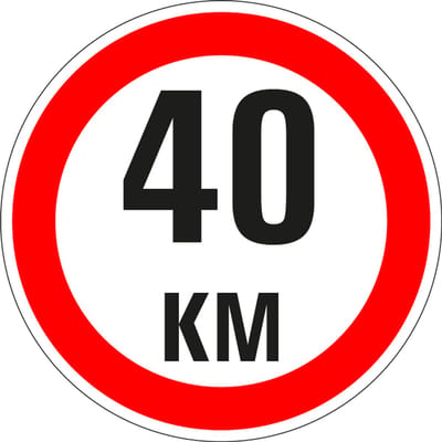 Maximaal 40 km bord - kunststof - A1 150 mm