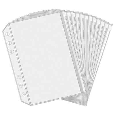 Consumerce® 12 Stuks A6 (17,5x10,5cm) Geldmapjes met Sluiting– Doorzichtig – Geldenveloppen voor Budget Planner – Budgetplanner Klein – Budgetbinder – Binder Map – Los – 6 Ringen – Doorzichtig - Hervulling - Ringmap Banden