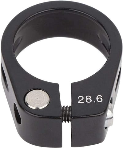 Zwarte 28.6mm Zadelpenklem van Aluminium, Snelle Ontgrendeling voor Fietsen, Duurzaam en Lichtgewicht Fietsaccessoire