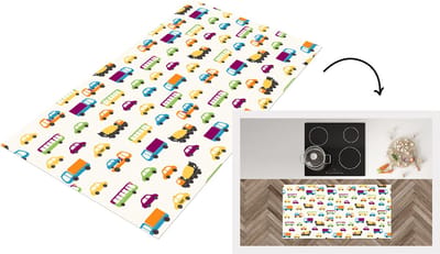 Keukenloper - Loper keuken - Auto - Patronen - Voertuigen - 120x60 cm - Keukenloper vinyl
