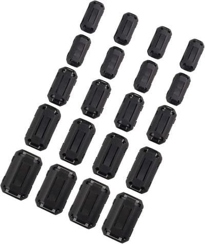 Dailygoods - Anti-interferentie ringkern - Filter hoogfrequente storing - RFI EMI-ruis - Kabelclip - 3mm 5mm 7mm 9mm 13mm - Zwart - Kabelmanagement -...