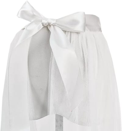 Transparante Tulle Rok voor Dames - Lange Mesh Rok met Verwijderbare Drie Laags Decoratie voor Zomer, Dans en Feestelijke Gelegenheden in Wit