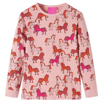 vidaXL - Kinderpyjama - met - lange - mouwen - 104 - lichtroze