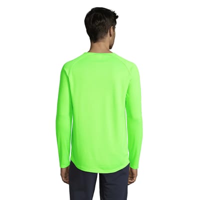 SOLS Heren Sport T-shirt met lange mouwen (Neon Groen)