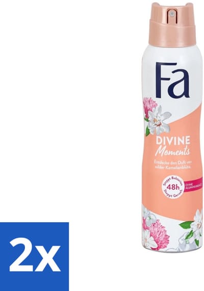 Fa - Divine Moments - Deodorant Spray - Wilde Cameliabloesem - 150 ml - Voordeelverpakking - 2 stuks