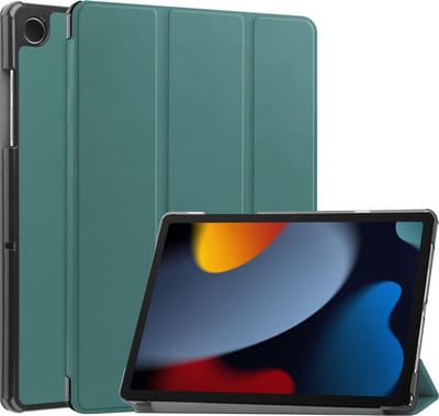 Hoesje - Geschikt voor Apple iPad 9 (2021) - 10.2 inch - 9e Generatie - Dun & Stevig - Trifold Bookcase - Hard Cover Case - Met Uitsparing Geschikt voor Apple Pencil - Hardcover Book - Tablet Hoes - Donkergroen