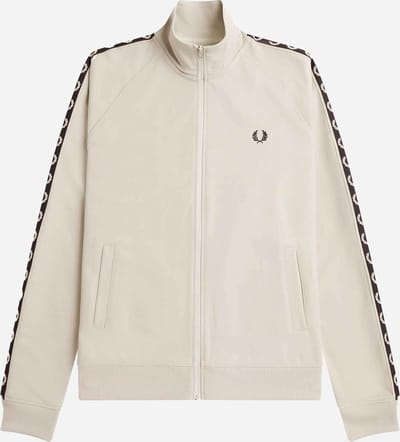 Fred Perry Contrast tape track jacket - light oyster black