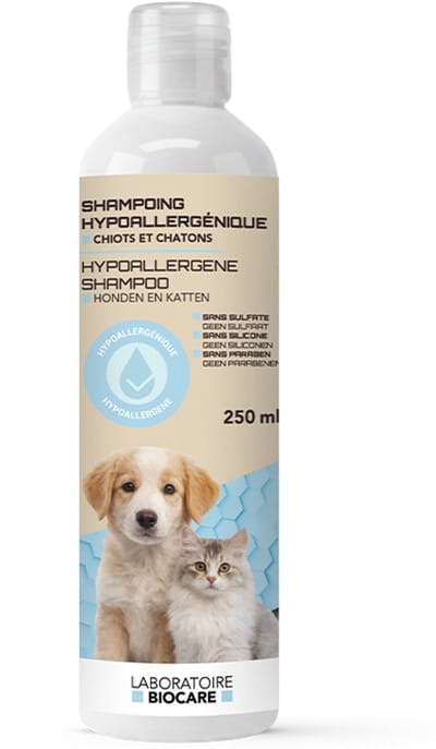 Biocare - puppy en kittenshampoo - 250 ml - Hypo-allergeen - met allontoîne - géén sulfaten - géén silicones - géén parabenen