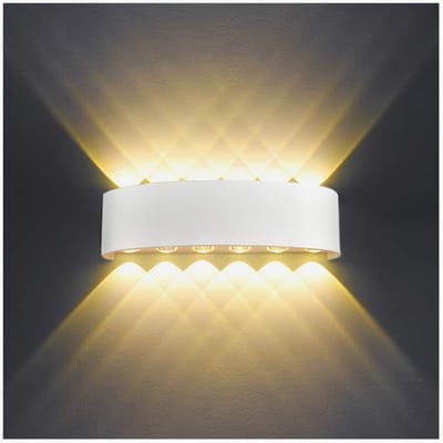 EXCITAT LED Wandlamp - Moderne Wandlamp - Aluminium Buiten Wandlamp - IP65 Waterdicht - 12W - Geschikt voor Woonkamer, Slaapkamer, Gang, Trap - Wit