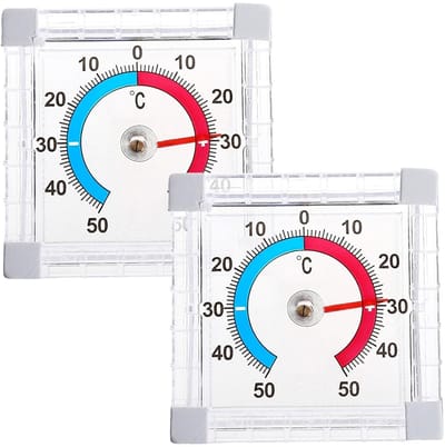 Raamthermometer Set - Buitenmeter Weer - Temperatuur Meten - Zelfklevend Zonder Boren - Tot -50 Graden