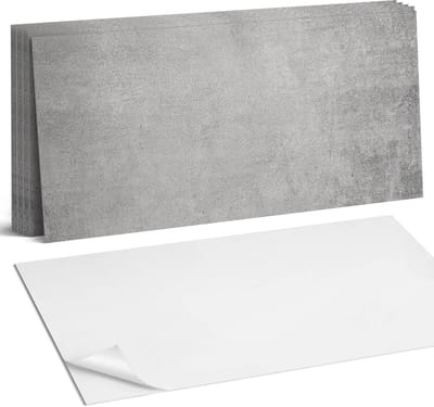Coloray Plaktegels - Ruwe betontextuur Wandtegel Zelfklevend - 60 cm x 30 cm - Grijs Plaktegels - 6 stuks - Rechthoek PVC Tegels - Plaktegels Keuken - Zelfklevende Vloertegels Badkamer - Vinyltegels Vloer Zelfklevend - Zelfklevende Wandtegels