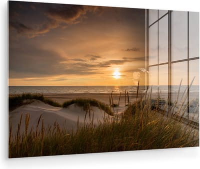 MuchoWow® Glasschilderij 120x80 cm - Schilderij acrylglas - Strand - Kleuren - Europa - Foto op glas - Schilderijen