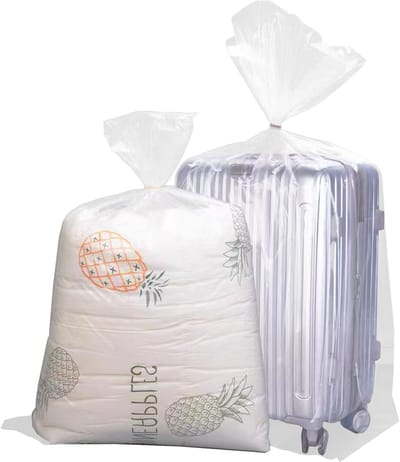 Grote doorzichtige plastic opbergzakken 51x55 inch - Ideaal voor beddengoed, bagage en meubels - Set van 5 extra grote opbergzakken