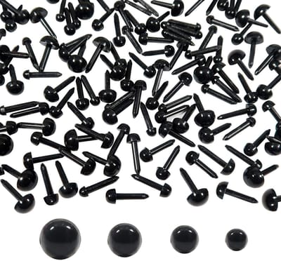Dailygoods- Veiligheidsogen Zwart - 480 Stuks - Kunststof - 3/4/5/6 mm - Poppenogen - DIY Handwerk - Geschikt voor Marionetten