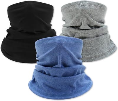 Famanu - 3 stks nekwarmer voor mannen vrouwen winter outdoor thermische snood winddicht winter neck gaiter fleece gezicht sjaal bandana covering