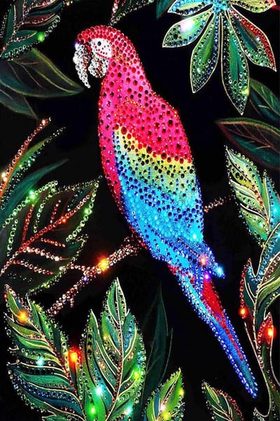 Diamond Painting Papegaai – 15 cm x 10 cm – Zelf Schilderijen Maken – Voor Jong & Oud – Kleuren