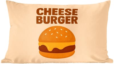 Sierkussens - Kussentjes Woonkamer - 60x40 cm - Cheeseburger - Minimalistisch - Geel