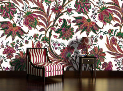 Flowers Plants Pattern Vintage Photo Wallcovering