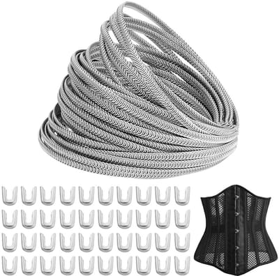 Dailygoody - Roestvrij Staal Spiraal Korset Uitbenen - Flexibele Baleinen - 10 Meter Lengte - DIY Ambachten - Perfect voor Knutselaars - Inclusie
